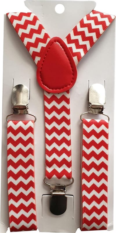 Fako Fashion® - Kinder Bretels - Print - Wacky - 65cm - Rood/Wit