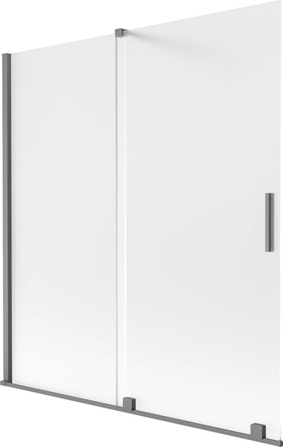 Mexen Velar badwand 2-delige schuifdeur 150 x 150 cm, matglas, gun metal - 896-150-000-31-95