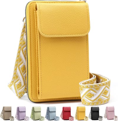 Dames Schoudertas voor Mobiele Telefoon met Verstelbare Schouderband, PU Leren Telefoonhouder voor 7 Inch Smartphones, Handige Accessoire voor Vrouwen