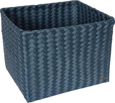 Opbergmand - Organizer - Woonkamer - Kinderkamer - Badkamer - Babykamer -Handgevlochten rechthoekige mand - Handed By Grand popular - blauw - steel blue
