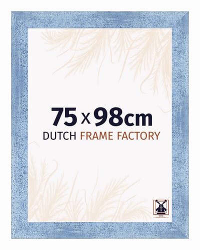 Fotolijst 75x98 cm - MDF - Helder Blauw Geveegd - Praag