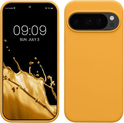 kwmobile telefoonhoesje geschikt voor Google Pixel 10 / Pixel 10 Pro - Hoesje met siliconen coating - Smartphone case in mango