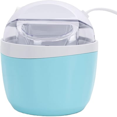 Machine à Glaces 500ml Capacité Yaourtière Congelante Automatique avec Agitateur pour Usage Domestique Bleu L white