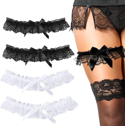 Lace Garters voor Bruiden, Verstelbare Kanten Kousenbanden voor Trouwen, Elegante Accessoires voor Bruiloften en Maskerades