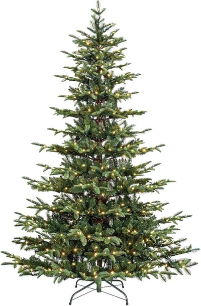 Kunstkerstboom 180 cm - PE en PVC - Natuurlijk Groen - Met Scharnierconstructie - Inclusief Stevige Metalen Standaard - Realistische Kerstboom voor Binnen - Herbruikbaar