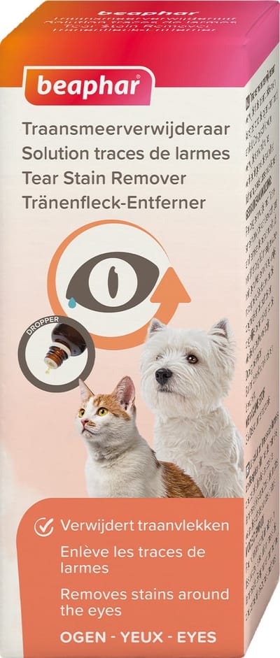 verwijderaar van huidverkleuringen rond de ogen of andere plekken op de vacht bij honden en katten van Beaphar - 50 ml