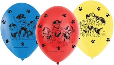 12x Paw Patrol ballonnen versiering voor een Paw Patrol themafeestje - thema feest ballon kinderfeestje/verjaardag