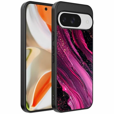 Geschikt voor Google Pixel 9 Pro XL Telefoonhoesje met marmer opdruk - TPU backcover case marble design - Paars Roze - Smartphonica geschikt voor Google Pixel 9 Pro XL