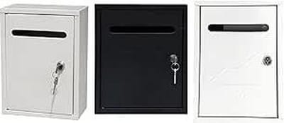 Brievenbus met slot - Postbak muur - Post veilig ontvangen - Roestvrij staal - 30x20x10 cm - Zwart