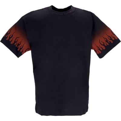 Negative Flames Tee Heren T-shirt Zwart/rood