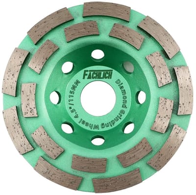 Beton Slijpschijf - Diamant Slijpwiel - Snel Materiaal Slijpen - Dubbele Rij Segmenten - 115 mm - Grijs