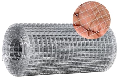Fijn Gaas, Gegalvaniseerd 200 mm x 6 m voor Tuin, Dierenverblijven en Beveiliging van Uw Tuin