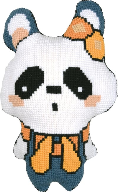 Vervaco - Kruissteekvormkussen kit met rug - Panda - PN-0214145 - Borduren - Borduurpakket - Borduurpakket volwassenen - Borduurpakket kind