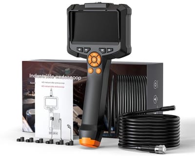 longziming - Endoscoop Inspectiecamera met Dubbele Lens en LED Verlichting - 4,3” IPS Scherm - Waterdicht IP67 - 1080P HD Buiscamera - 5 m - Voor Auto, Riool en Huisinspectie
