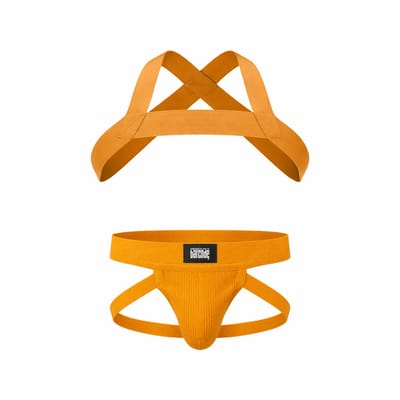 Barcode Berlin Multipack 1x Anton Jock Yellow + 1x Harness Matt Yellow - MAAT S - Heren Ondergoed - Jockstrap voor Man - Mannen Jock