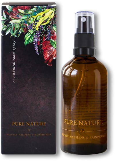 RainPharma Natural Room Spray Pure Nature by Pascale Naessens - 50ml – Met Pure Essentiële Olie – Intense Geur – Geschikt voor Textiel – Natuurlijk Huisparfum – Interieurspray – Luxe Woonaccessoires – Luchtverfrisser – Aromatherapie Producten
