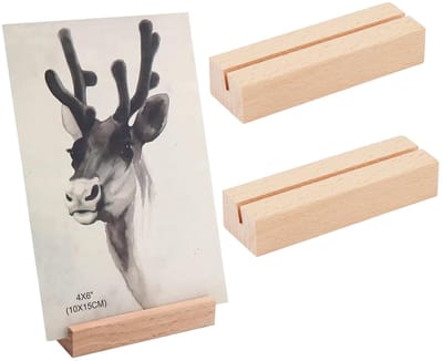 Dailygoods - Houten kaarthouder - Tafelkaarthouder - Perfect voor bruiloften - 15 x 4 x 2 cm - Fotohouder - Originele kaarthouders voor menukaarten en