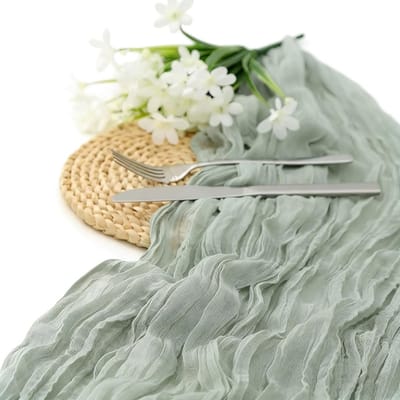 stof, wasbaar, kaasdoek, tafelloper, 300 x 90 cm, mousseline tafelloper, bruiloft, dun, bestand tegen verbranding, tafeldecoratie, bruiloften, verjaardagsfeesten, zakelijke diners