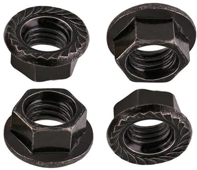 Serrated Hex Flensmoeren M6, 40 Stuks - Zwart Koolstofstaal Locknuts voor Betrouwbare Bevestiging