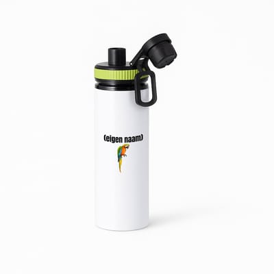 Hacebo® - papegaai met eigen naam waterfles met draaidop groen - Papegaai - papegaai liefhebbers - iemand die houdt van papegaaien - verjaardag - cadeau - kado - water fles - 850ML