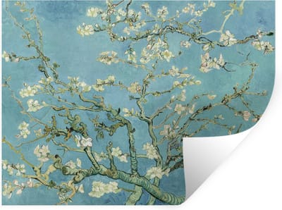 Muurstickers - Sticker Folie - Van Gogh - Amandelbloesem - Oude meesters - Kunst - Vintage - 40x30 cm - Plakfolie - Muurstickers Kinderkamer - Zelfklevend Behang - Zelfklevend behangpapier - Stickerfolie