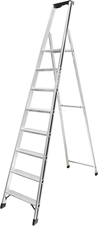 Trapladder 8 Treden - Vouwladder - Veilig Klussen - Met Opbergbak - 10kg Draagkracht