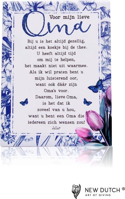 Gedichtentegel  van rawa geschenken Wat ik je zeggen wil.. Mijn lieve Oma