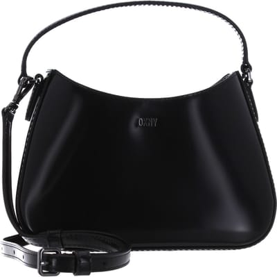 DKNY Leren Handtas Schoudertas Ellie Demi Crossbody Blk / Gunmetal Zwart