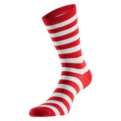Apollo - Feest sokken met strepen - rood-wit 36/41 - Gekleurde sokken - Carnaval - Party sokken dames