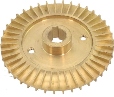 Waterpompwiel - Impeller Brons - Afvalwater Verpompen - Dubbelzijdig Ontwerp - OD 76 mm ID 12 mm - Goudkleurig