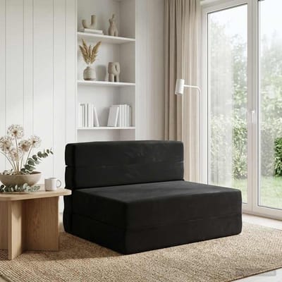 vidaXL - Vouwbare - Sofa - Bed - Zwart - 70 - x - 80 - x - 60 - cm - Stof