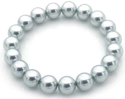 Armband voor Vrouwen - Grote kralen 10mm - zilverkleurig - verstelbaar - 21cm