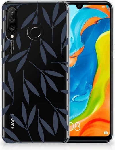Huawei P30 Lite TPU Case Leaves Blue