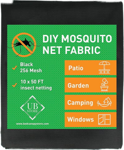 SnelShoppen - Zwarte Klamboe Stof 3x15 Meter - Insectengaas voor Tuin, Ramen, Camping, Feest, Kinderen, Muggenscherm, Bescherming Tegen Insecten, Anti