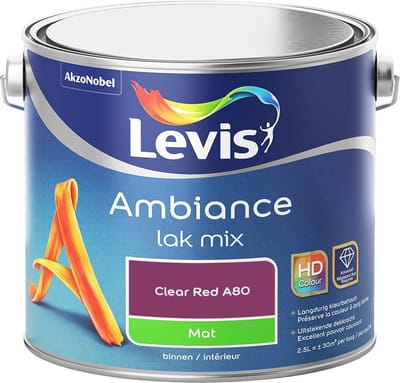 Levis - Ambiance Lak Mat Mix - Clear Red A80 - Mengverf - 2,5 L