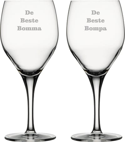 Rode wijnglas gegraveerd - 42,5cl - De Beste Bomma-De Beste Bompa