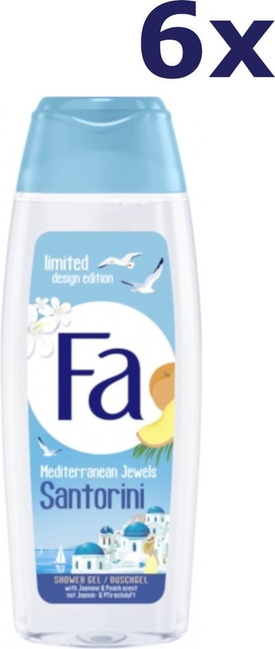 6x Fa Douchegel - Mediterranean Jewels Santorini 250ml