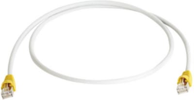 Telegärtner RJ45 (cross) Netwerkkabel Aansluitkabel CAT 6A S/FTP 1.00 m Grijs Vlambestendig, Snagless