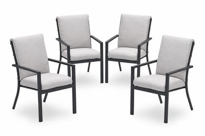 Garden Impressions Sergio tuinstoelen set van 4 carbon black