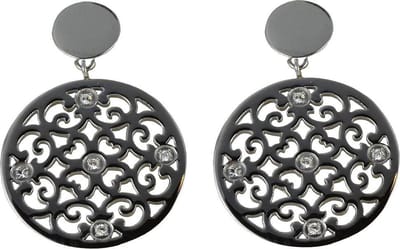 Quiges - RVS Oorringen met Bloemen Munt - ECO004