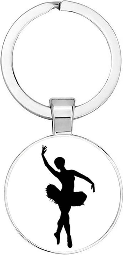 Akyol - Ballerina Sleutelhanger - ballerina - iemand die op ballet zit - leuk cadeau voor een ballerina - hobby - verjaardagscadeau - gift - 2,5 x 2,5 CM