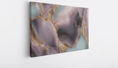 Saammp Canvas Schilderij - Paars blauw marmer - Abstract - 45x30 - Foto op canvas - Wanddecoratie - Muurdecoratie Woonkamer - Slaapkamer decoratie - Canvas Print