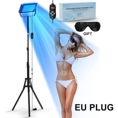 50W Bruiningslamp Statief Solariumlamp voor UV Bruining Lichaam Golflengte 460nm&480nm 48 STUKS Blauw Licht Lamp Solarium Bruining Huidverzorging