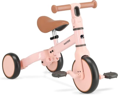 Loopfiets met Pedalen - Kinderfiets Oefenfiets - Leren Fietsen - 2-in-1 Ontwerp - 65 x 38 x 50 cm - Roze