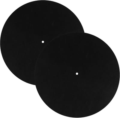 Beschermmat voor Platen Set van 2 Stuks - 30cm - Antislip en Antistatisch - Vilt Slipmat - Platendraaiermat voor Platenspeler - Beter Geluid - Zwart