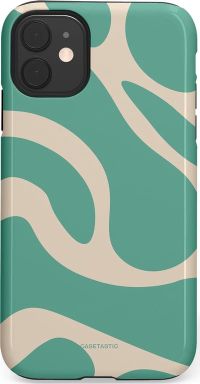 Casetastic hoesje geschikt voor Apple iPhone 11 - Dubbellaagse bescherming - Zand Groene Vlaktes - Fashion Case - Saliegroen Zand