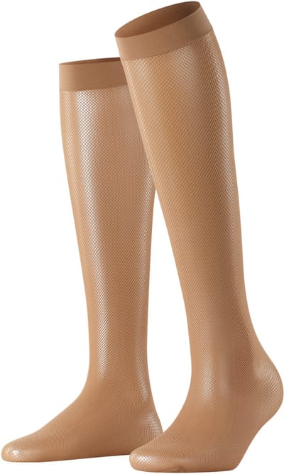 FALKE Net transparant materiaal kniekousen dames transparant - maat 35-38