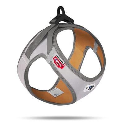 Curli Glow Clasp Vest harnas, grijs maat S: 38,3 - 43,3 cm hond