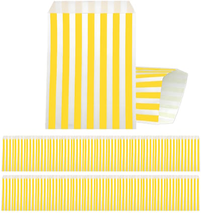 Dailygoods- Geschenkzakjes 100 stuks - Gestreepte Papieren Zakjes - 13x16 cm - Milieuvriendelijk - Voor Verpakking Geschenken - Perfect voor Feesten - Snackzakjes