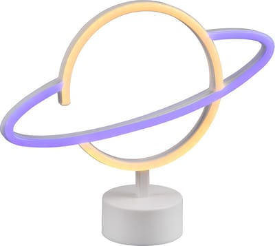 REALITY PLANET - Tafellamp - Wit - incl. 1x SMD 1,6 W - USB-aansluiting - Niet geschikt voor externe dimmer - Geschikt voor accuvoeding
